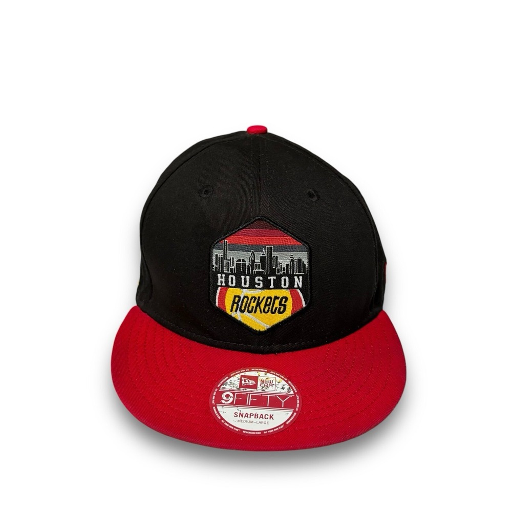 Mitchell And Ness Houston Rockets City Skyline Logo Adjustable Snapback Hat